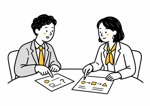 担当者と企業がすり合わせを行うイメージ